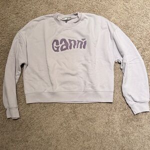 Ganni Light Purple Crew Neck Sweater